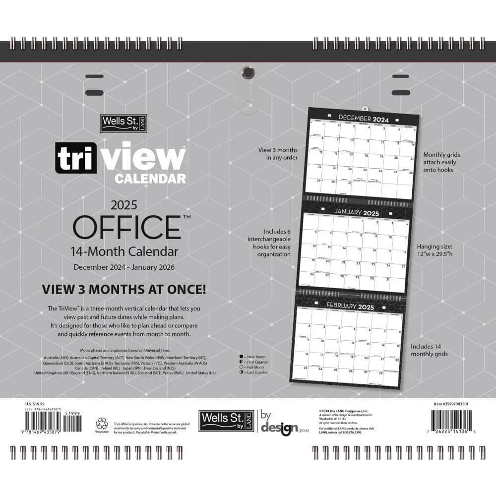 Office Tri-View 2025 Wall Calendar First Alternate Image width="1000" height="1000"