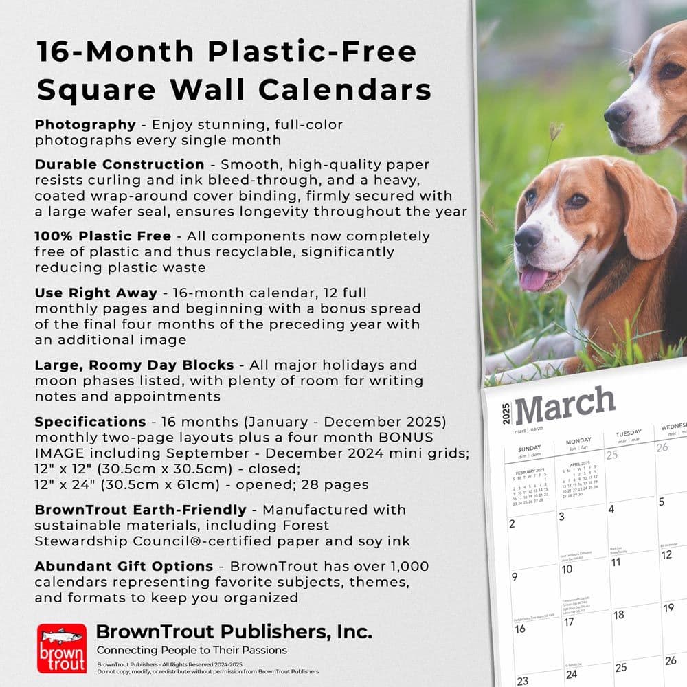 Beagles 2025 Wall Calendar Fourth Alternate Image width=&quot;1000&quot; height=&quot;1000&quot;