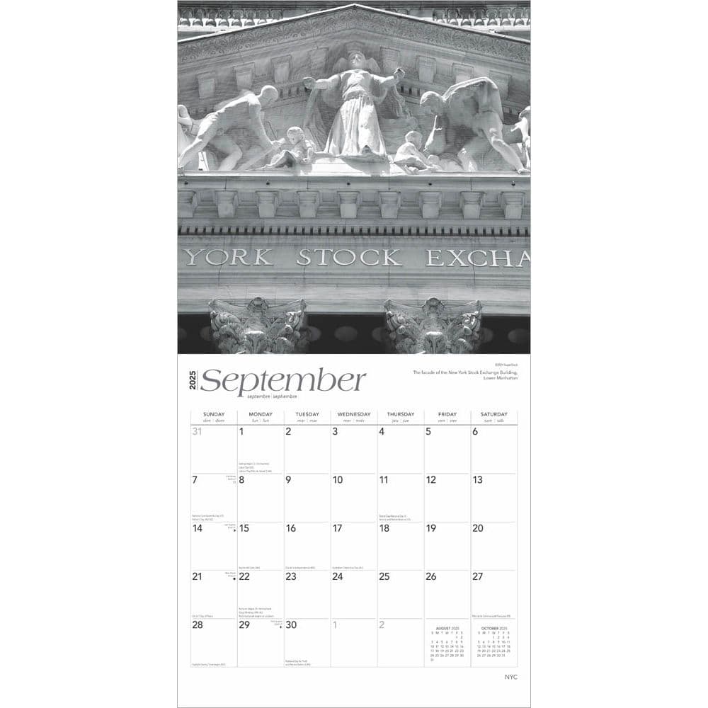 New York City Black and White 2025 Wall Calendar Third Alternate Image