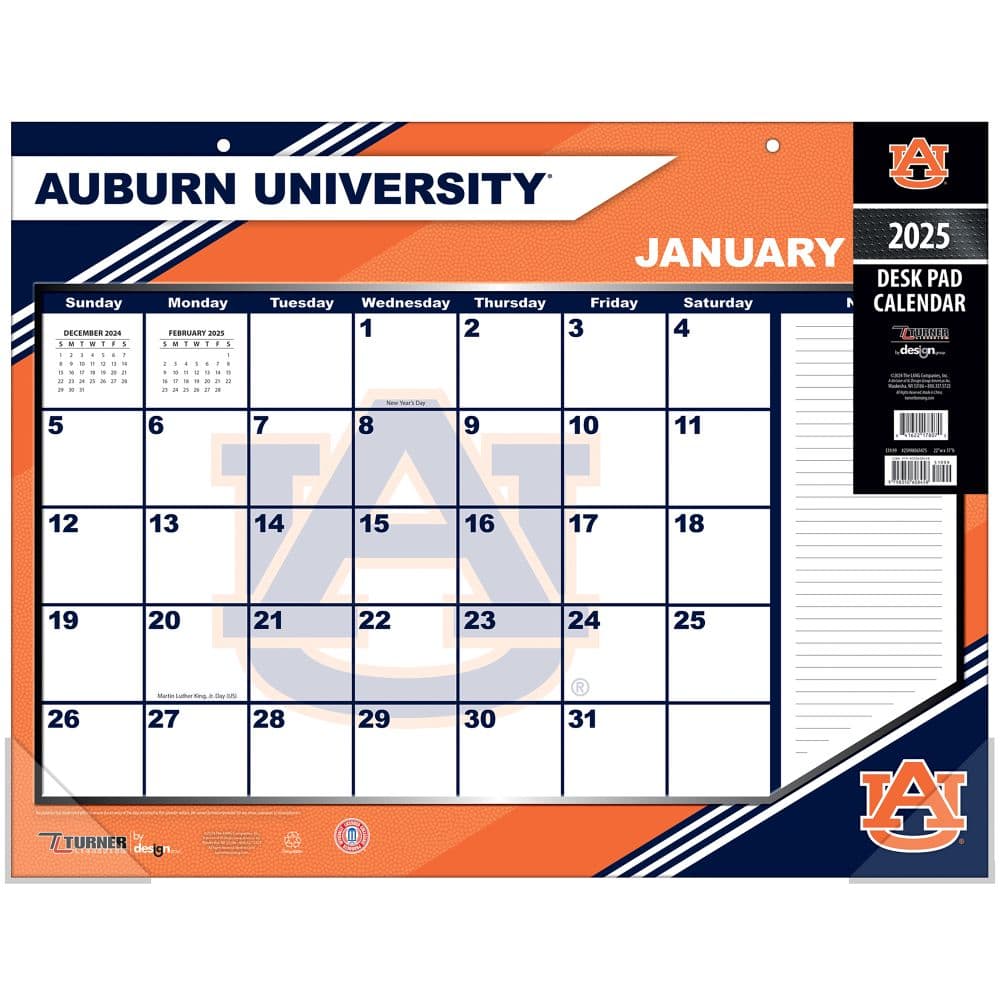 COL Auburn Tigers 2025 Desk Pad Main Image