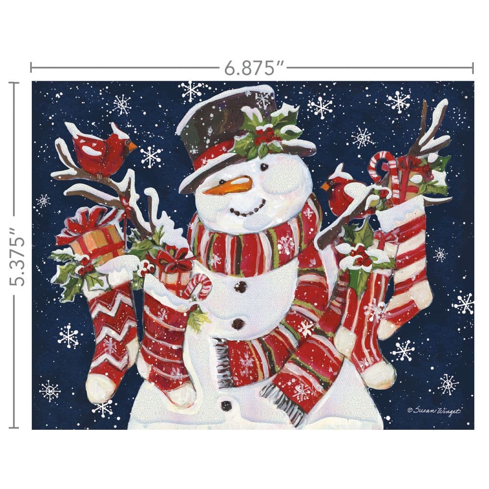 Snowman and Stockings by Susan Winget Boxed Christmas Cards Alt5