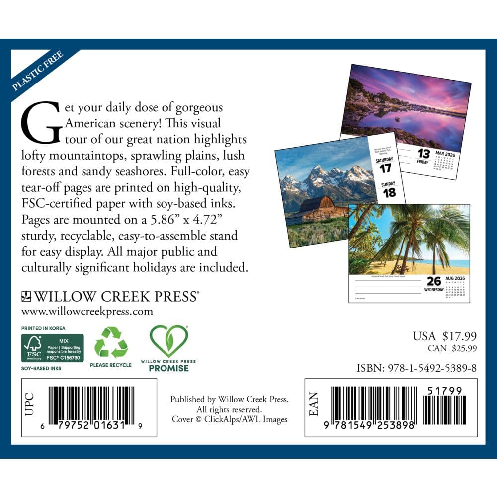 America the Beautiful 2026 Desk Calendar First Alternate Image