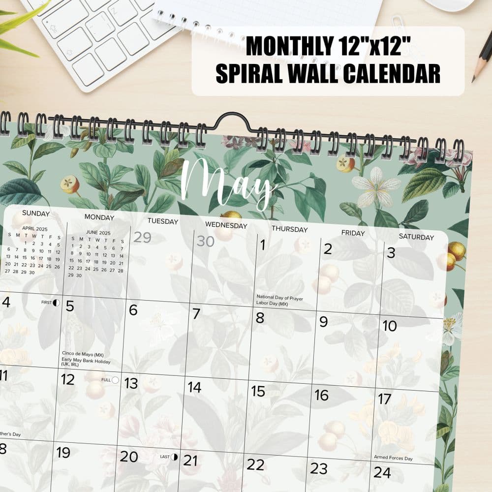 Botanical Nature Spiral Art 2025 Wall Calendar Third Alternate Image width=&quot;1000&quot; height=&quot;1000&quot;