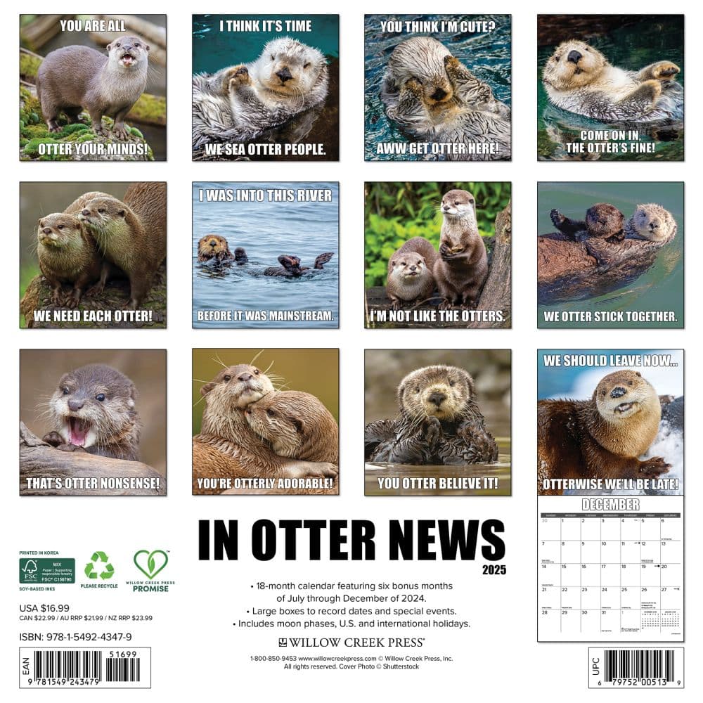 In Otter News 2025 Wall Calendar First Alternate Image width=&quot;1000&quot; height=&quot;1000&quot;