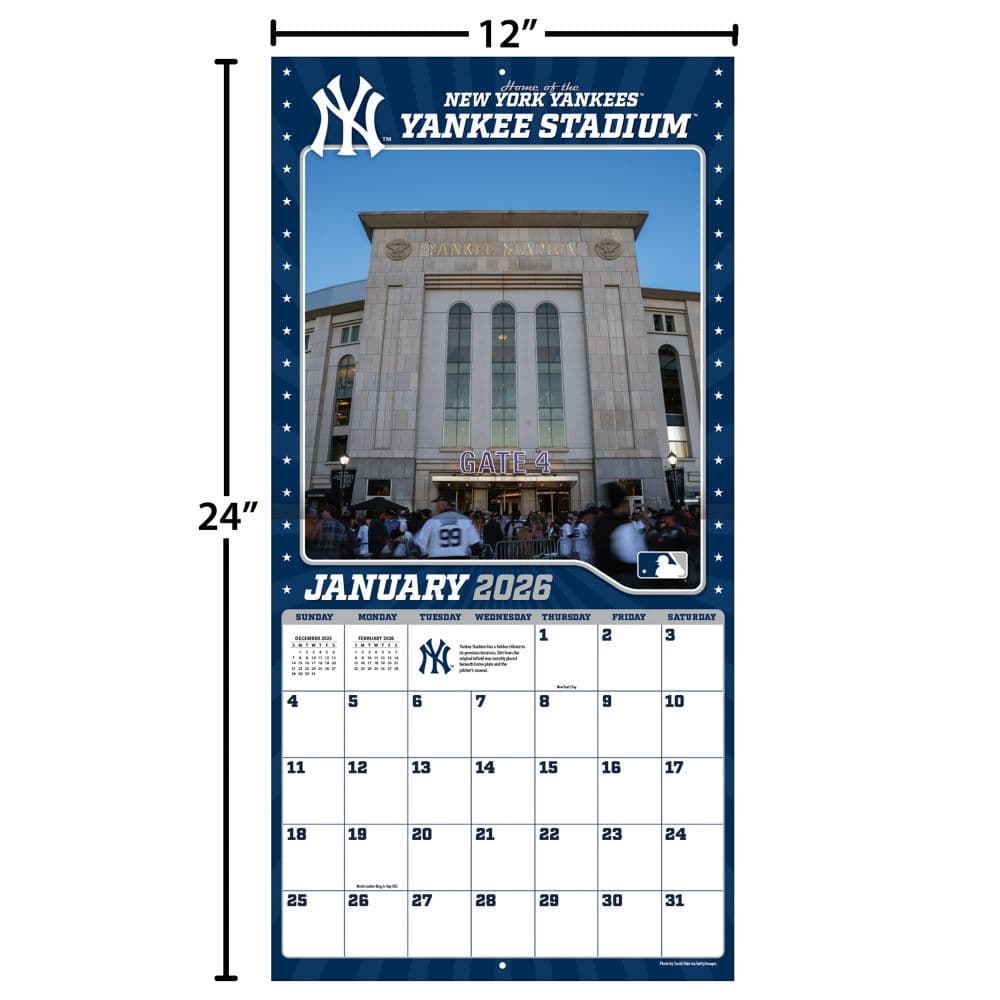 MLB Iconic Ballparks 2026 Wall Calendar Fifth Alternate Image