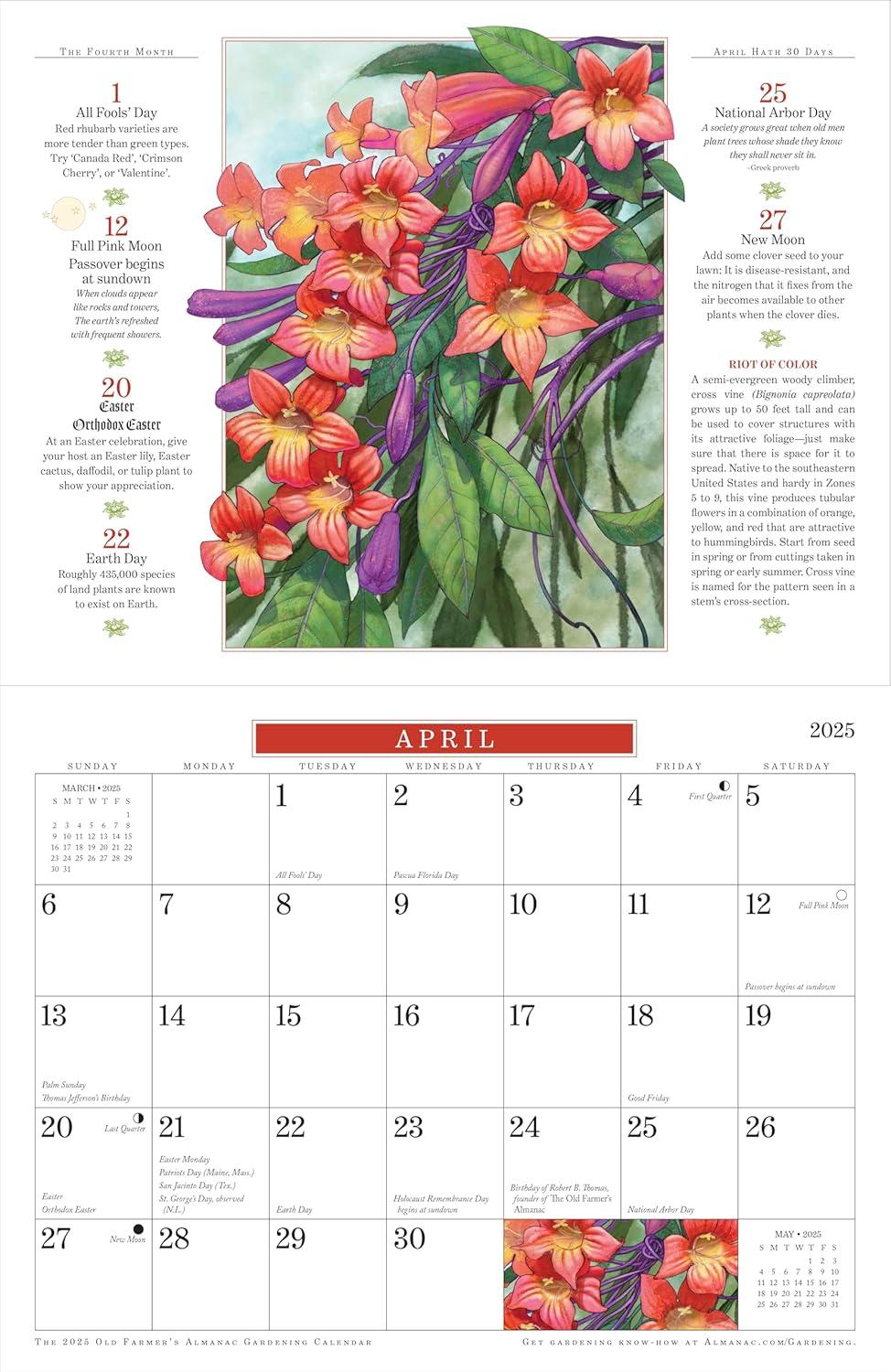 Old Farmers Almanac Gardening 2025 Wall Calendar - Calendars.com