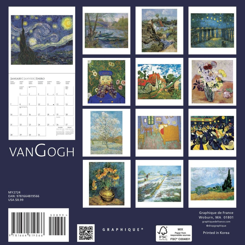 Van Gogh 2024 Mini Wall Calendar First Alternate Image width=&quot;1000&quot; height=&quot;1000&quot;