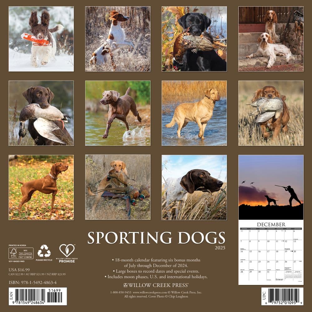 Sporting Dogs 2025 Wall Calendar First Alternate Image width="1000" height="1000"