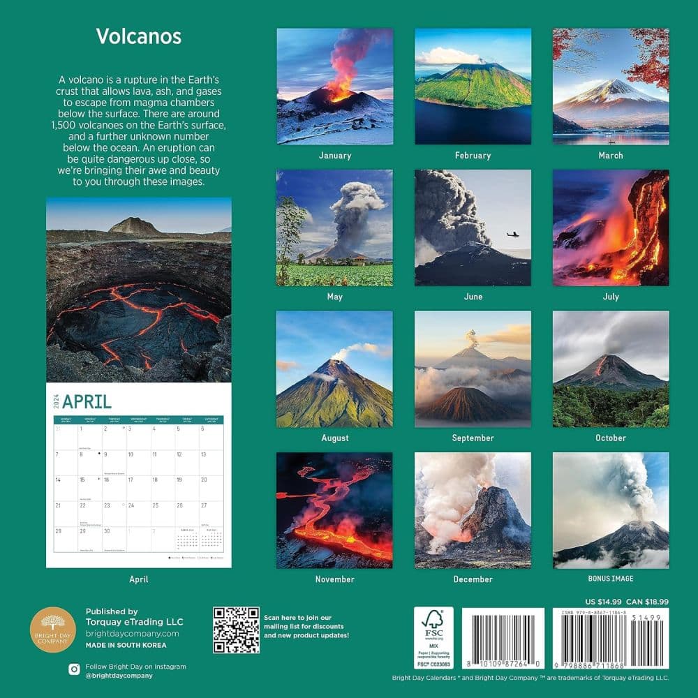 Volcanoes 2024 Wall Calendar First Alternate Image width=&quot;1000&quot; height=&quot;1000&quot;