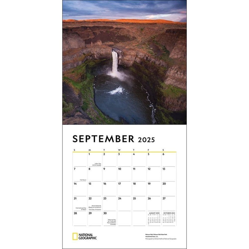 American Landscapes National Geographic 2025 Wall Calendar