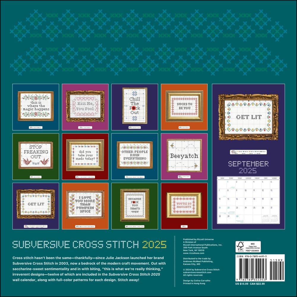 Cross Stitch 2025 Wall Calendar First Alternate Image width=&quot;1000&quot; height=&quot;1000&quot;