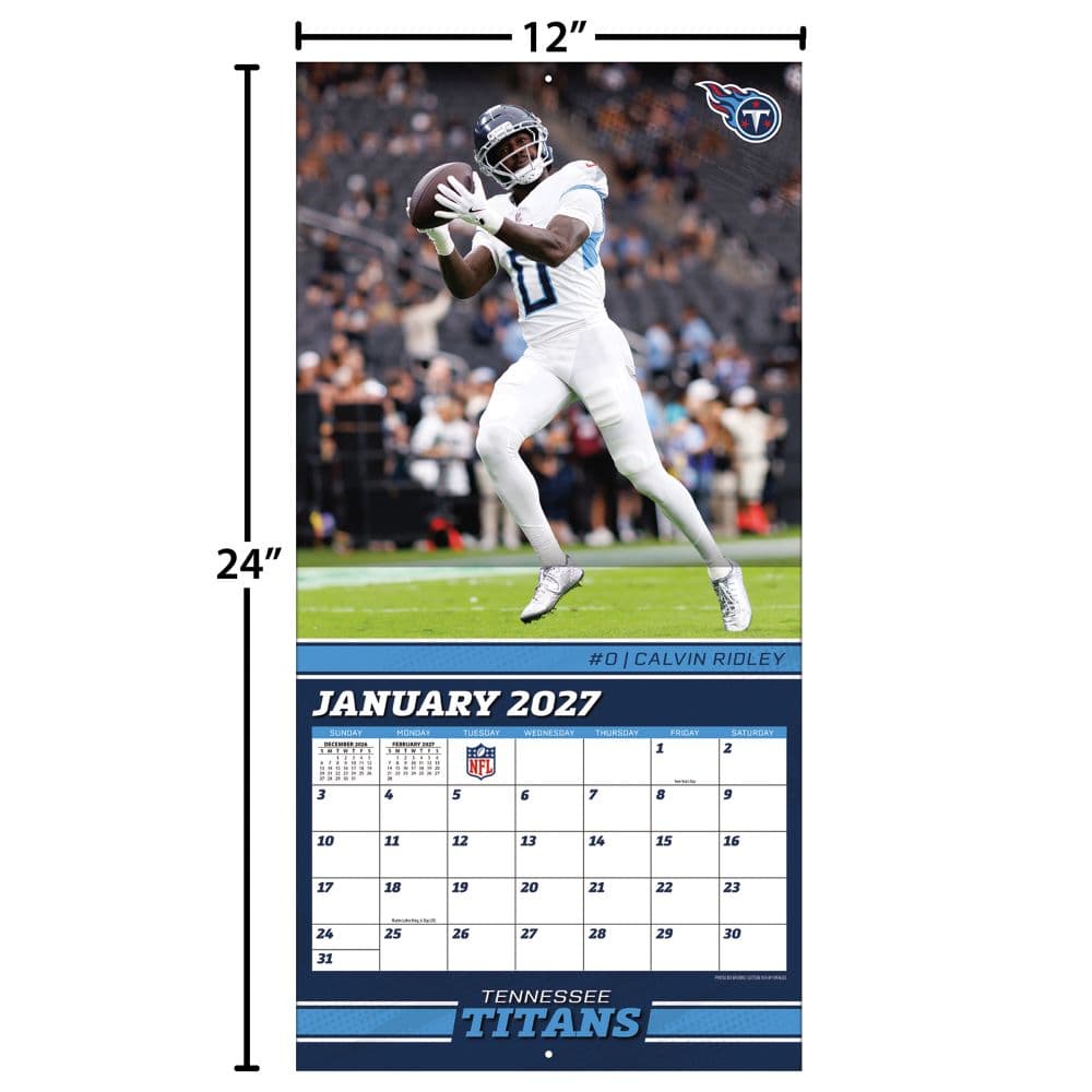 NFL Tennessee Titans 2027 Wall Calendar Fourth Alternate Image
