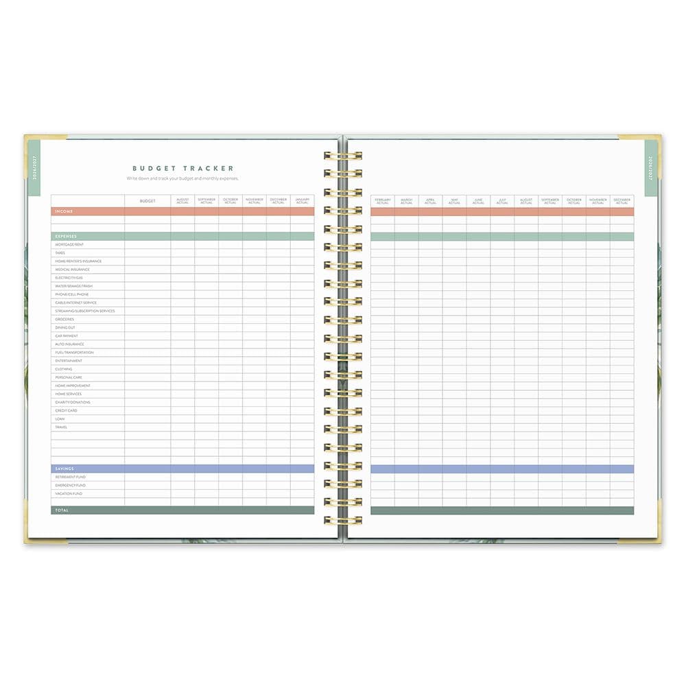 Bella Flora 2027 Deluxe Extra-Large Spiral Planner Fifth Alternate Image