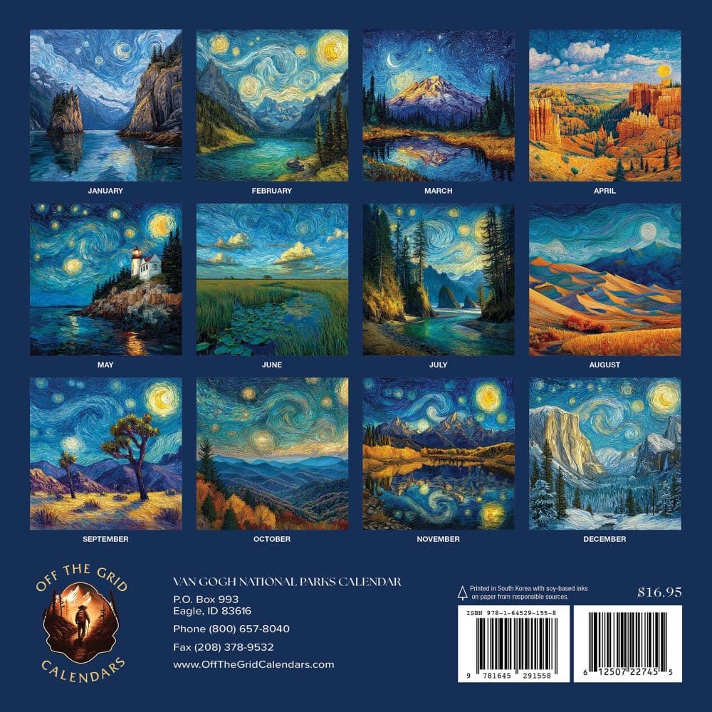 Van Gogh National Parks 2027 Wall Calendar First Alternate Image