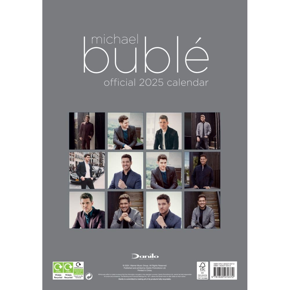 Michael Buble Poster 2025 Wall Calendar First Alternate Image width=&quot;1000&quot; height=&quot;1000&quot;