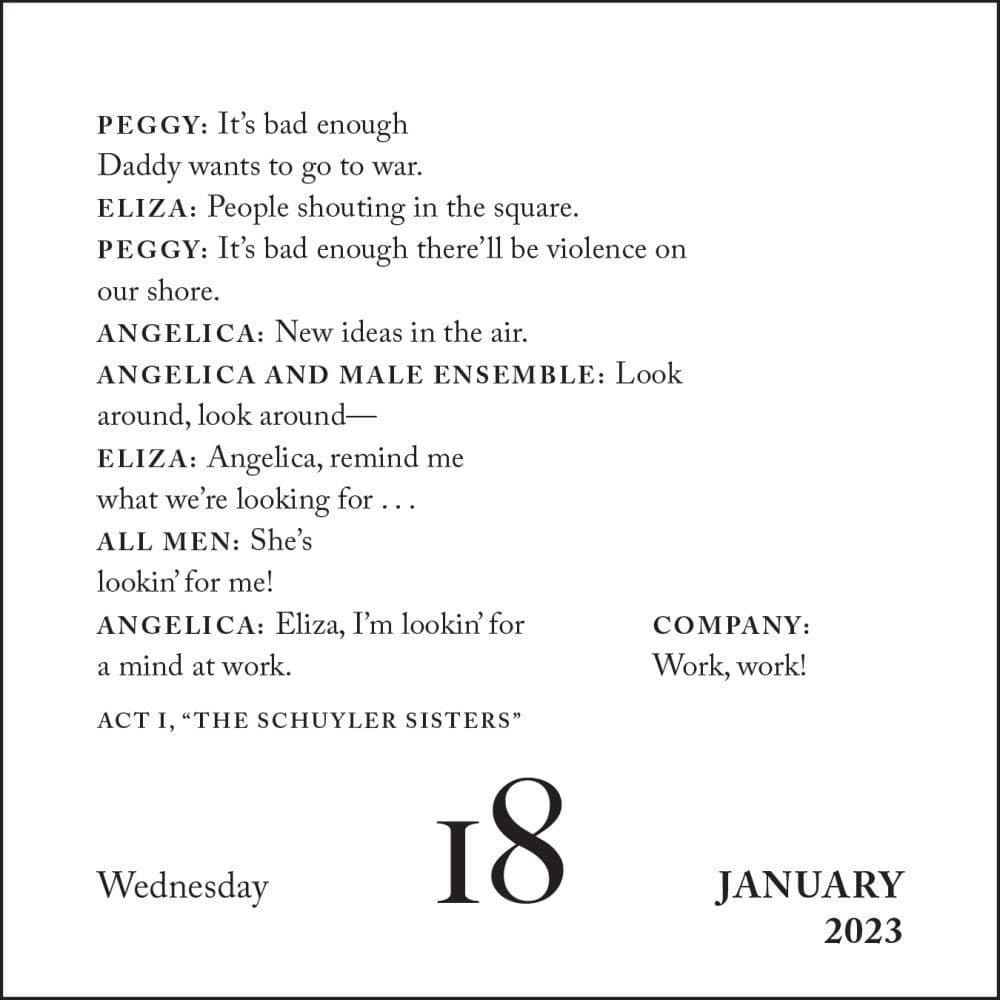 Hamilton 2023 Calendar Hamilton 2023 Day-To-Day Calendar - Calendars.com