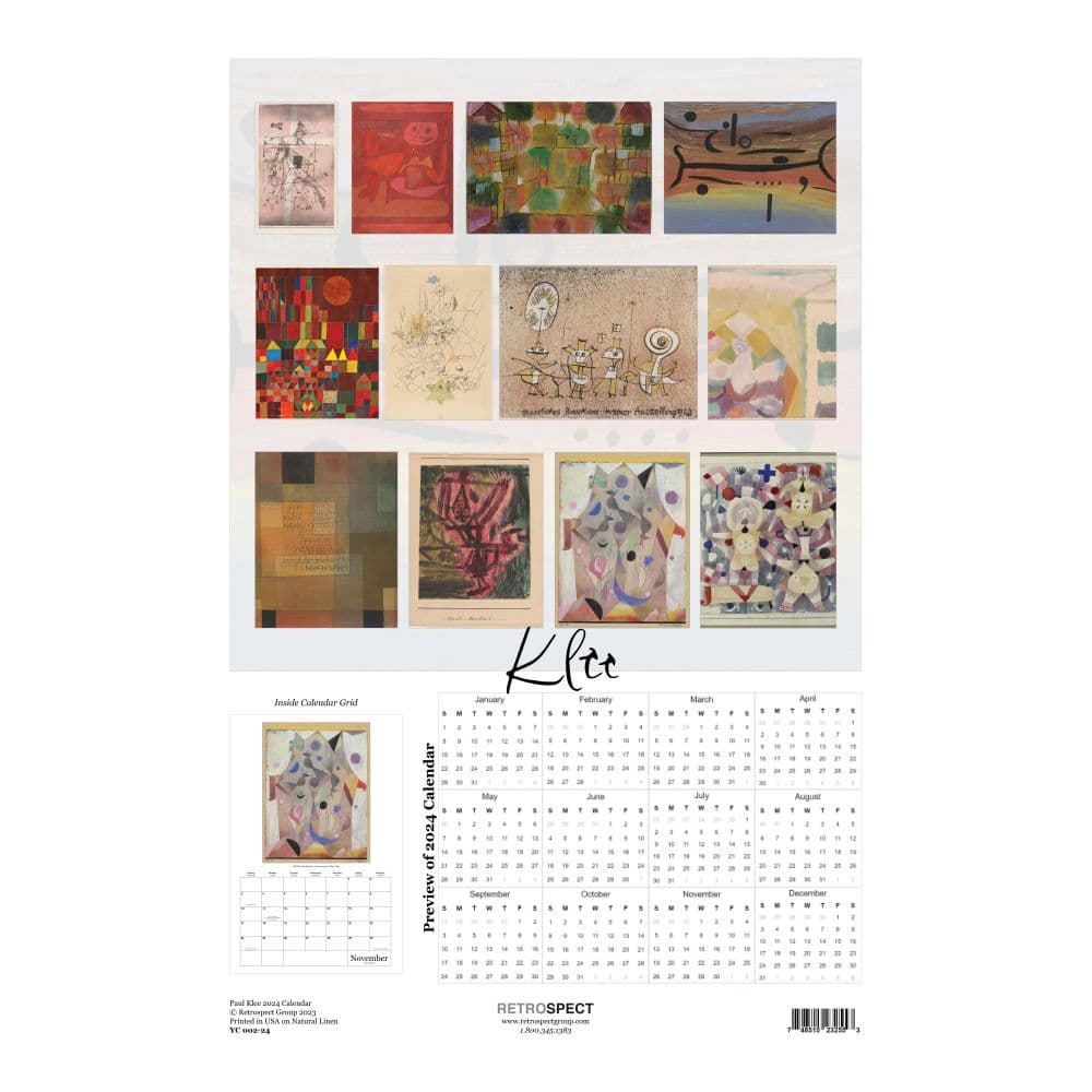 Klee 2024 Poster Wall Calendar