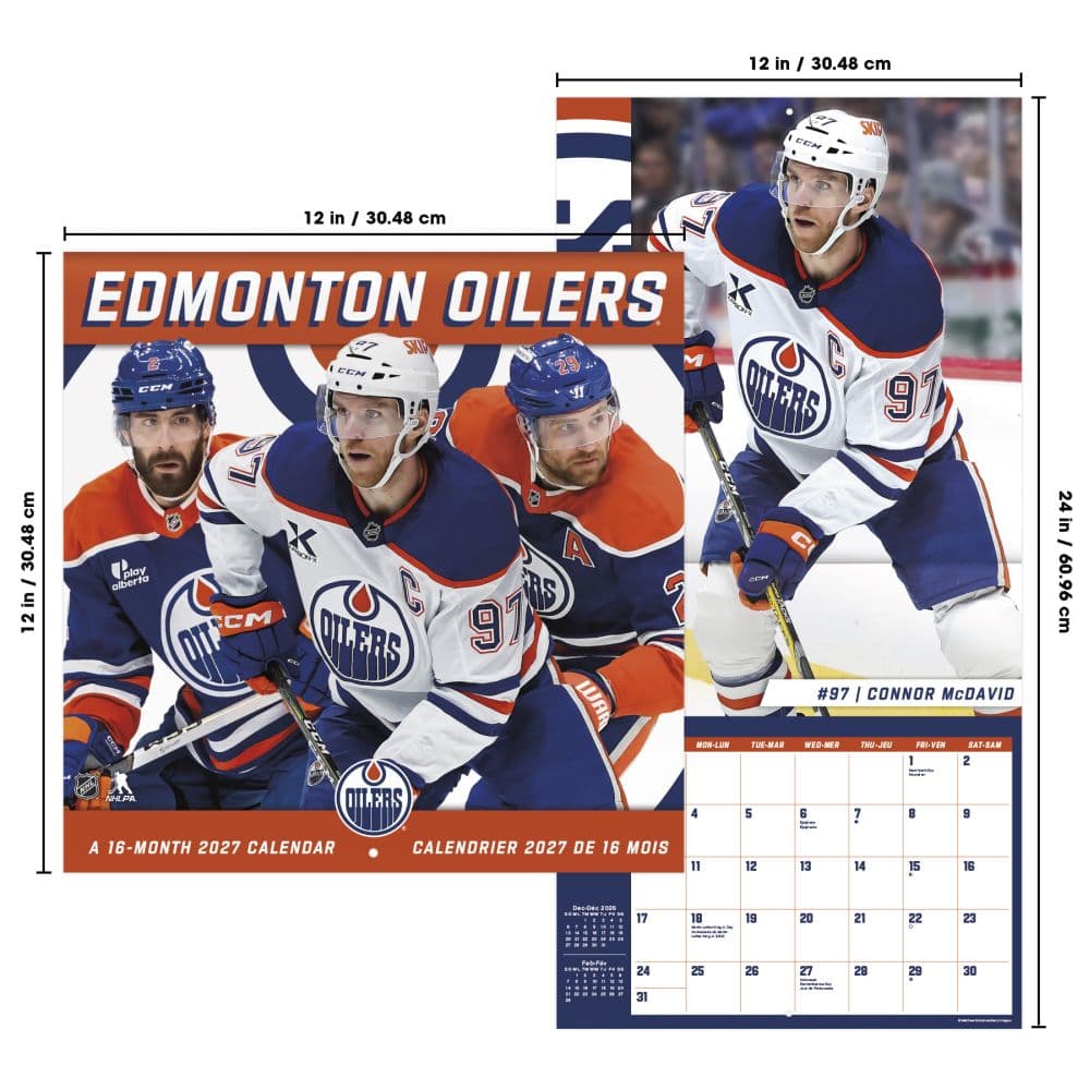 Edmonton Oilers Bilingual French 2027 Wall Calendar Sixth Alternate Image