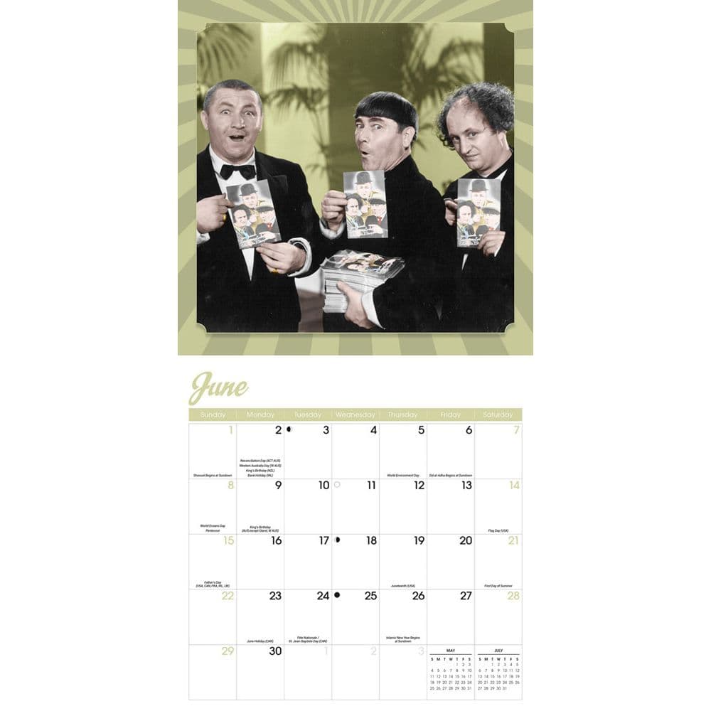 Three Stooges 2025 Wall Calendar