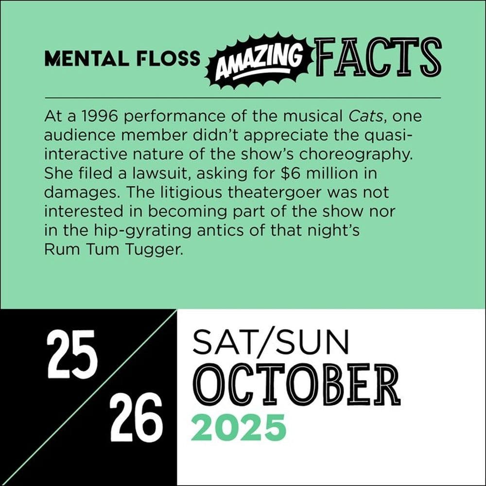 Mental Floss Amazing Facts 2025 Desk Calendar Alt3