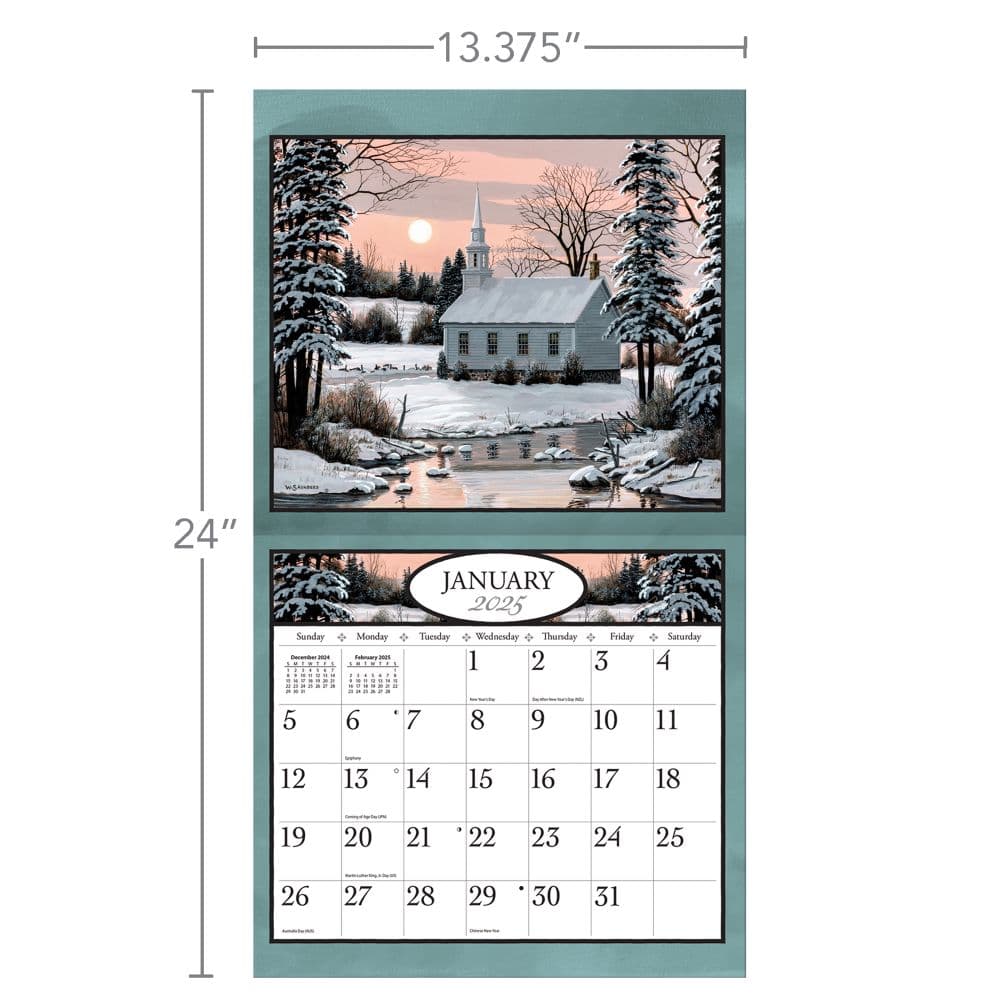 Country Churches 2025 Wall Calendar by Bill Saunders_ALT6