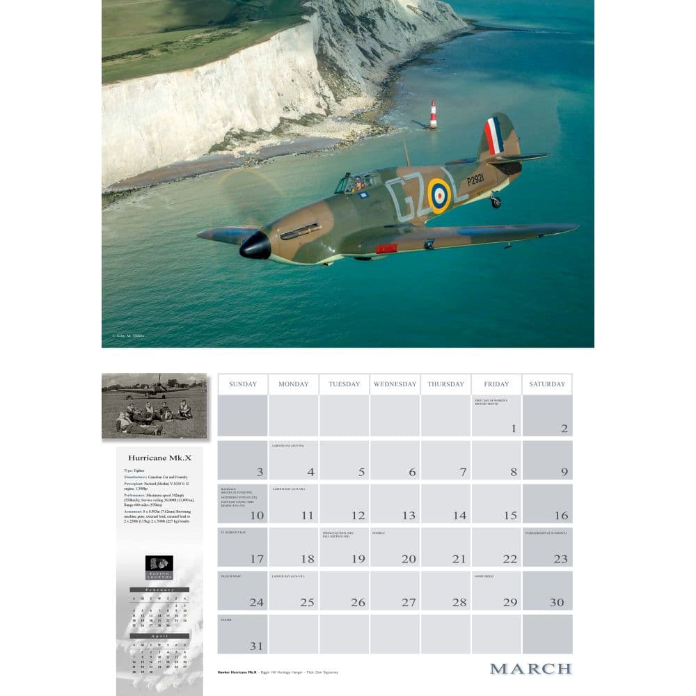 Flying Legends 2024 Wall Calendar