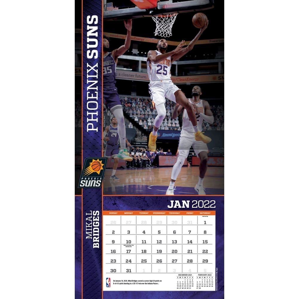 Nba Phoenix Suns 2022 Wall Calendar - Calendars.com