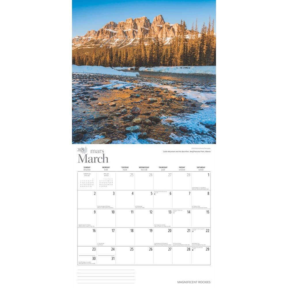 Rockies Magnificent 2025 Wall Calendar interior image