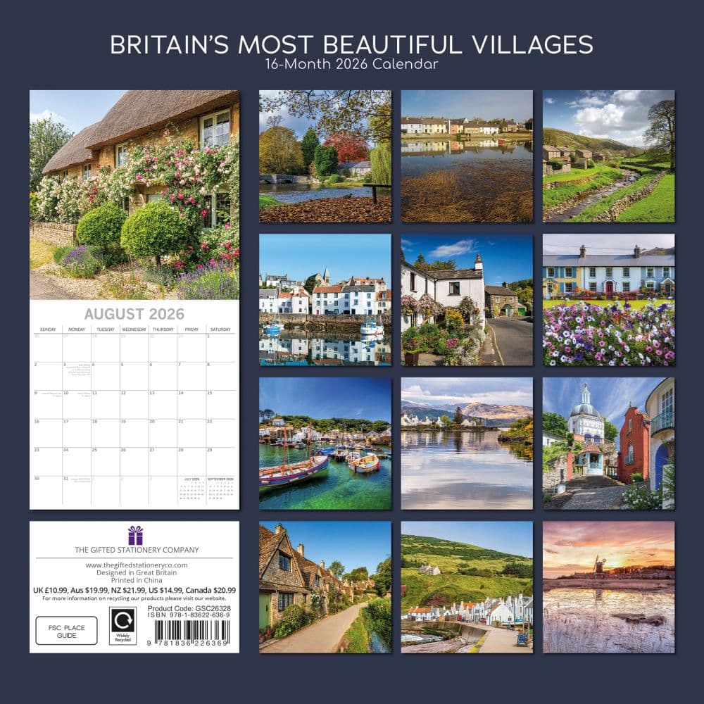 Britains Most Beautiful Villages 2026 Wall Calendar First Alternate Image