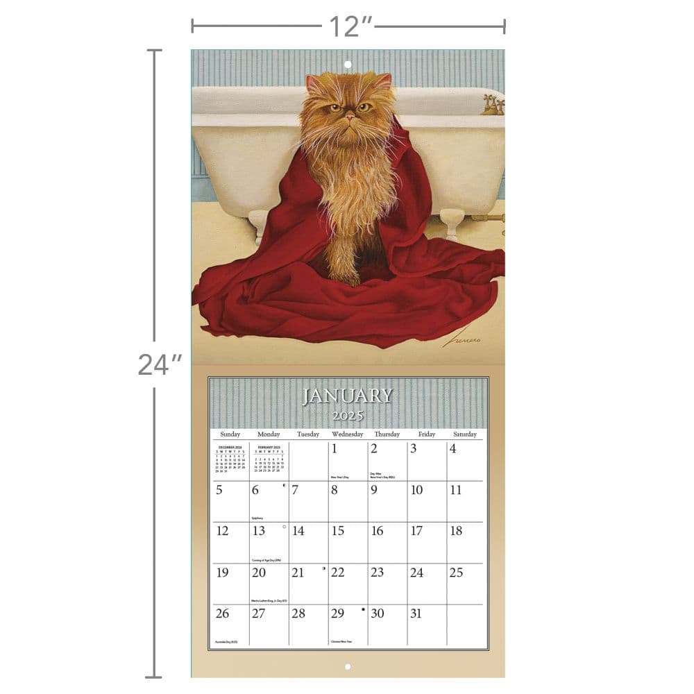 Cats by Lowell Herrero 2025 Wall Calendar Fourth Alternate Image width=&quot;1000&quot; height=&quot;1000&quot;