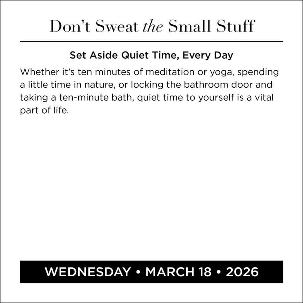 Dont Sweat the Small Stuff 2026 Desk Calendar Second Alternate Image