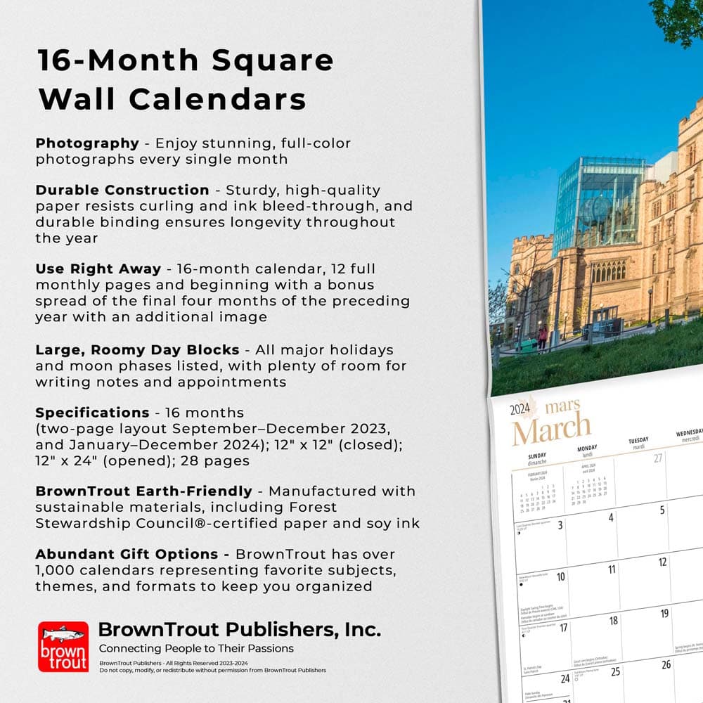 Ottawa 2024 Wall Calendar features