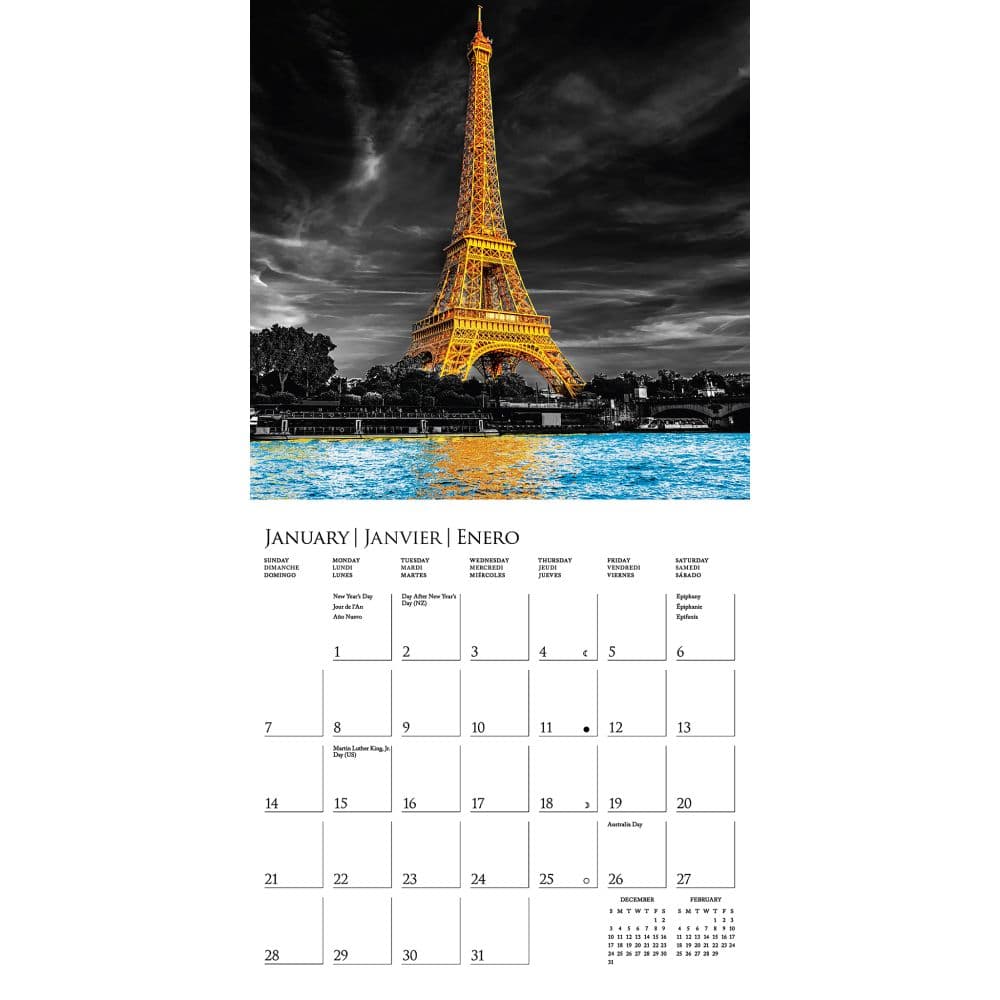Paris Glitz 2024 Mini Wall Calendar - Calendars.com