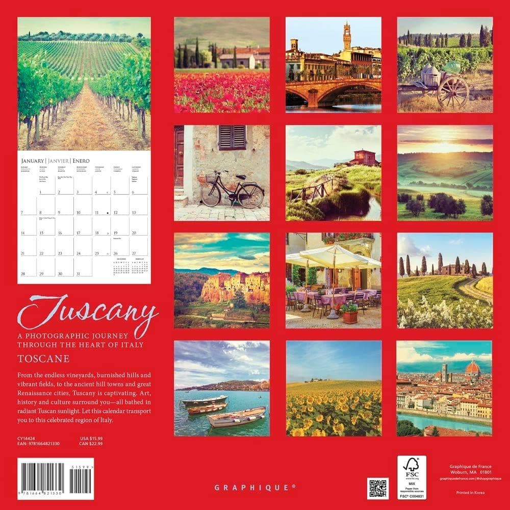 Tuscany 2024 Wall Calendar First Alternate Image width=&quot;1000&quot; height=&quot;1000&quot;