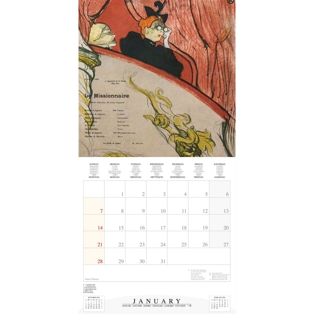 Toulouse Lautrec 2024 Wall Calendar