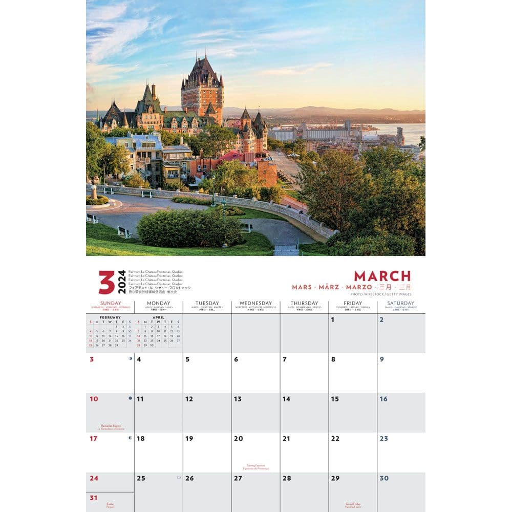 Canada Multi Language A4 2024 Wall Calendar