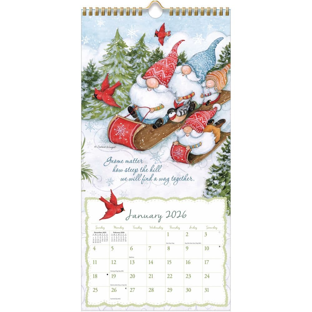 Gnome Sweet Gnome 2026 Vertical Wall Calendar_ALT1