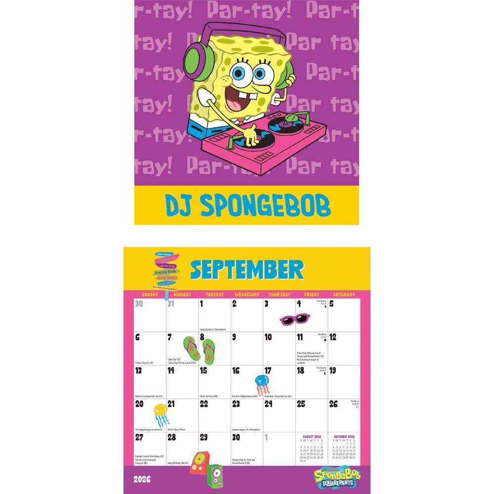 Spongebob 2026 Mini Wall Calendar Third Alternate Image