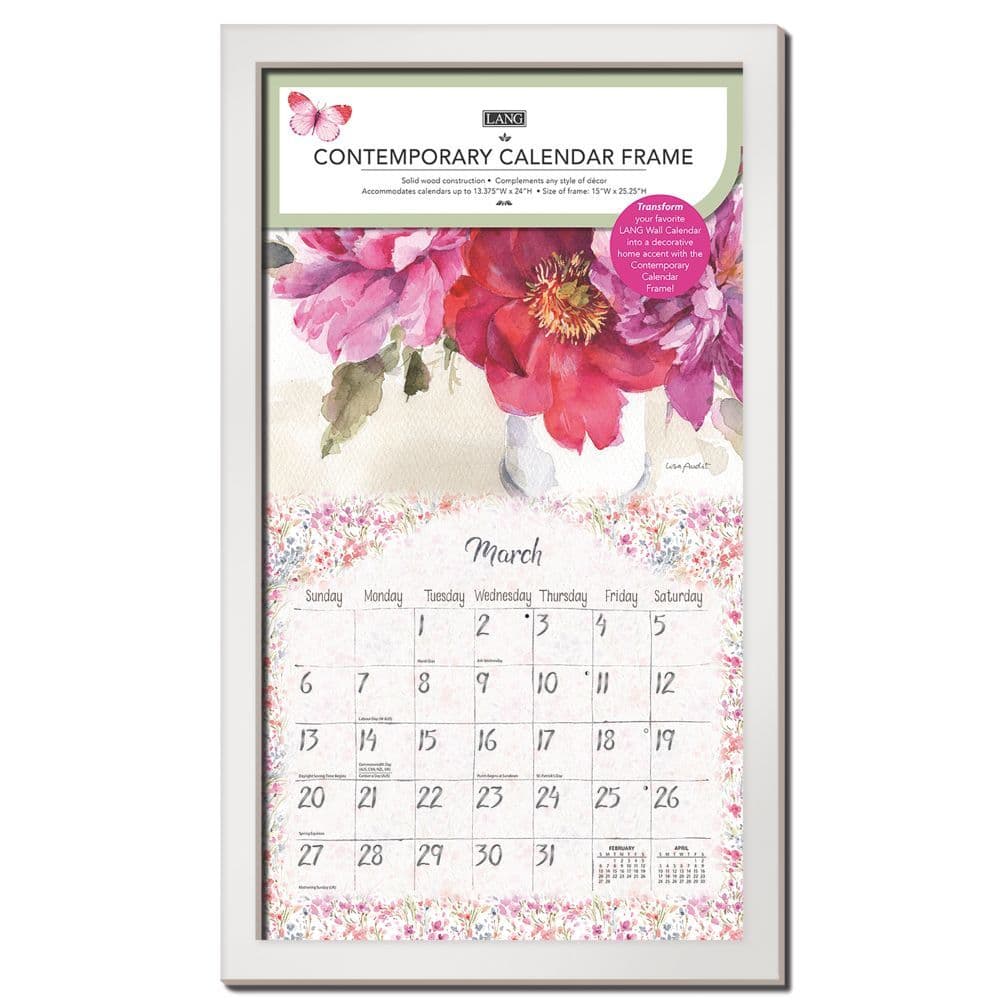 Contemporary Wall Calendar Frame - White Finish Alternate Image 2