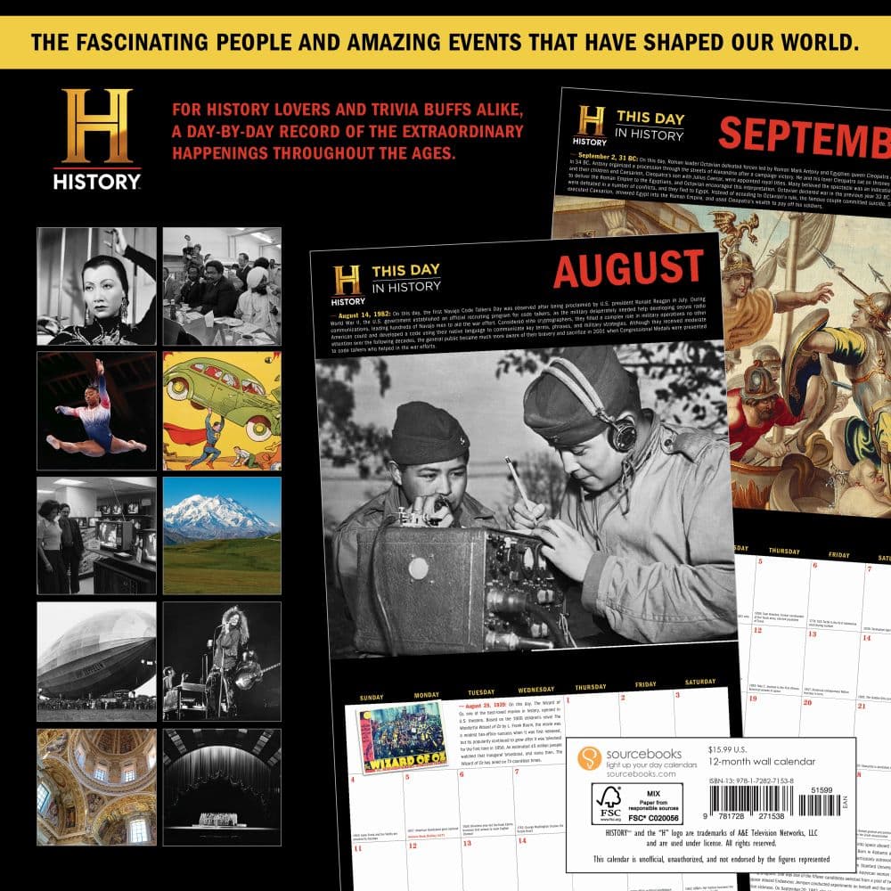 History Channel This Day in History 2024 Wall Calendar - Calendars.com