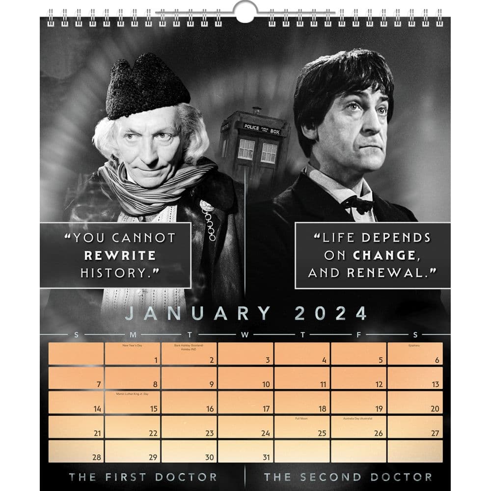 Doctor Who Special Edition Poster 2024 Wall Calendar January