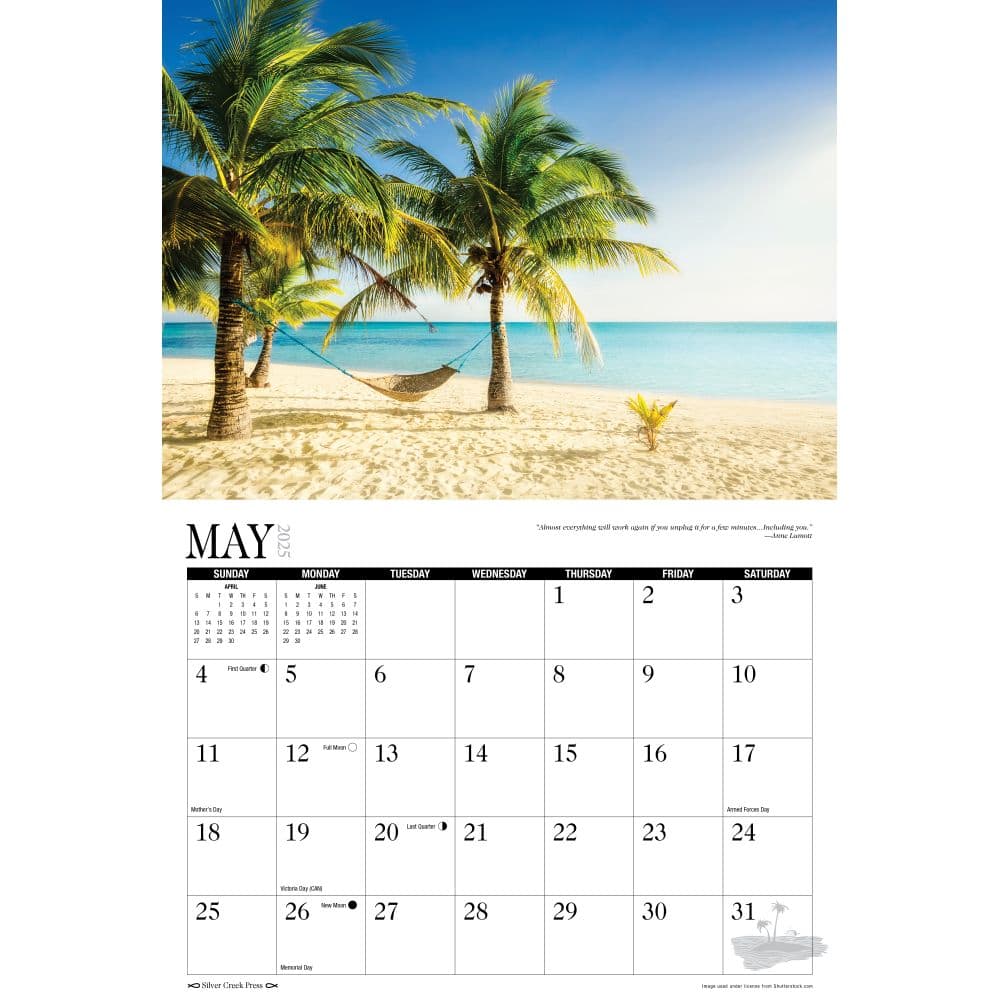 Sunsets and Beaches 2025 Wall Calendar Alt2