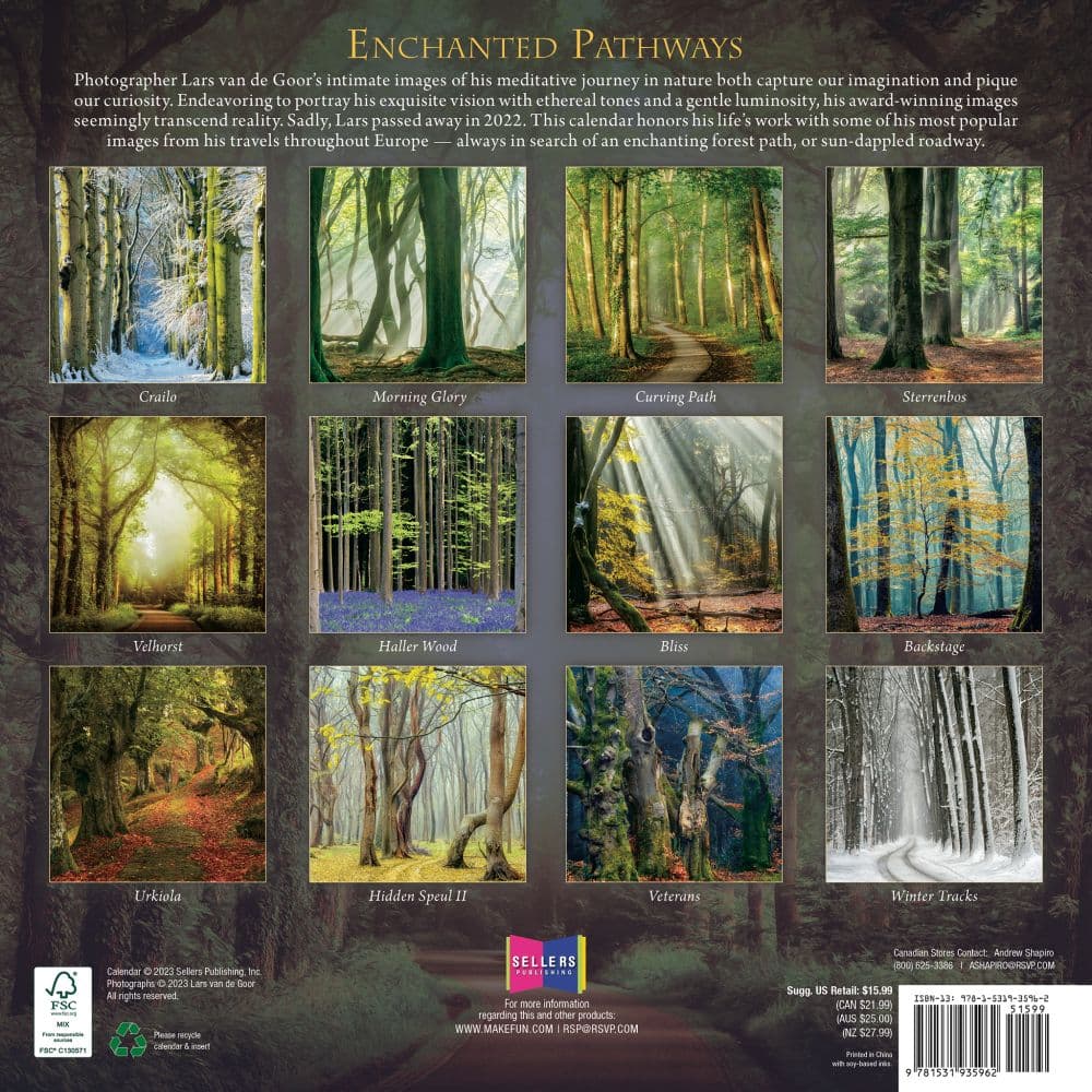 Enchanted Pathways 2025 Wall Calendar
