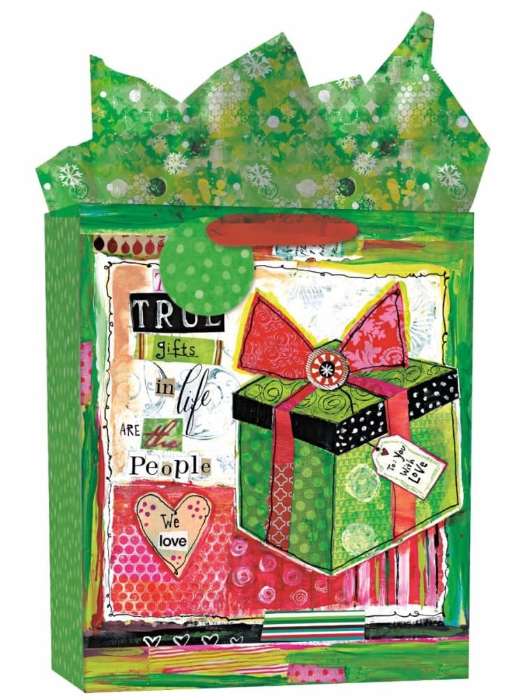 Happy Christmas Large Gift Bag by Lori Siebert