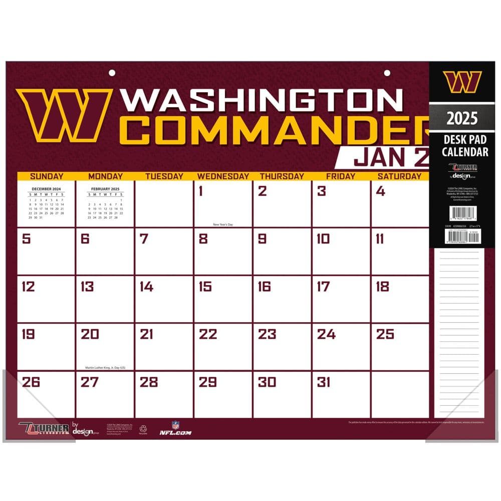 image NFL Washington Football Team 2025 Desk Pad Main Image