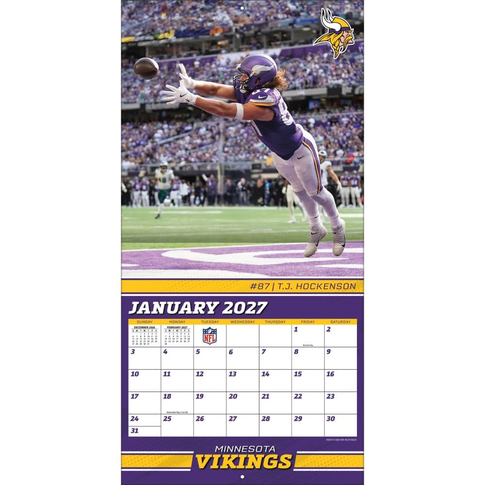 NFL Minnesota Vikings 2027 Wall Calendar Third Alternate Image