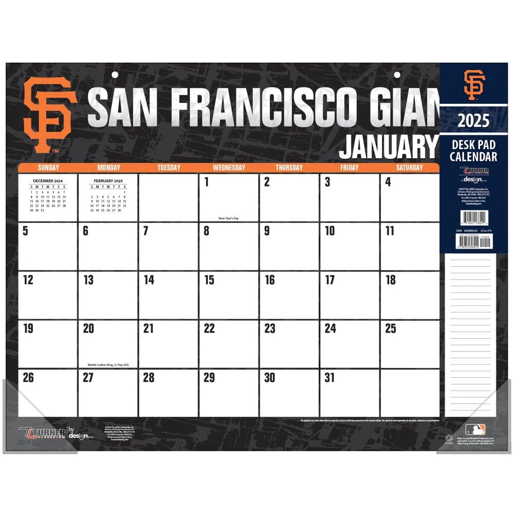 MLB San Francisco Giants 2025 Desk Pad