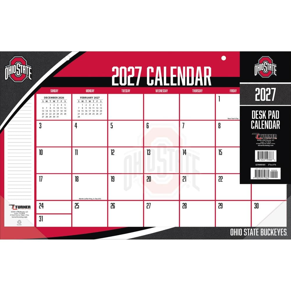 image Ohio State Buckeyes 2027 Desk Calendar Main Product Image
