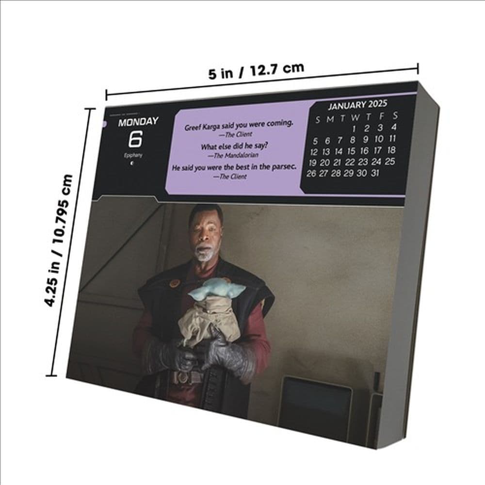 Mandalorian The Child Star Wars 2025 Desk Calendar Seventh Alternate Image