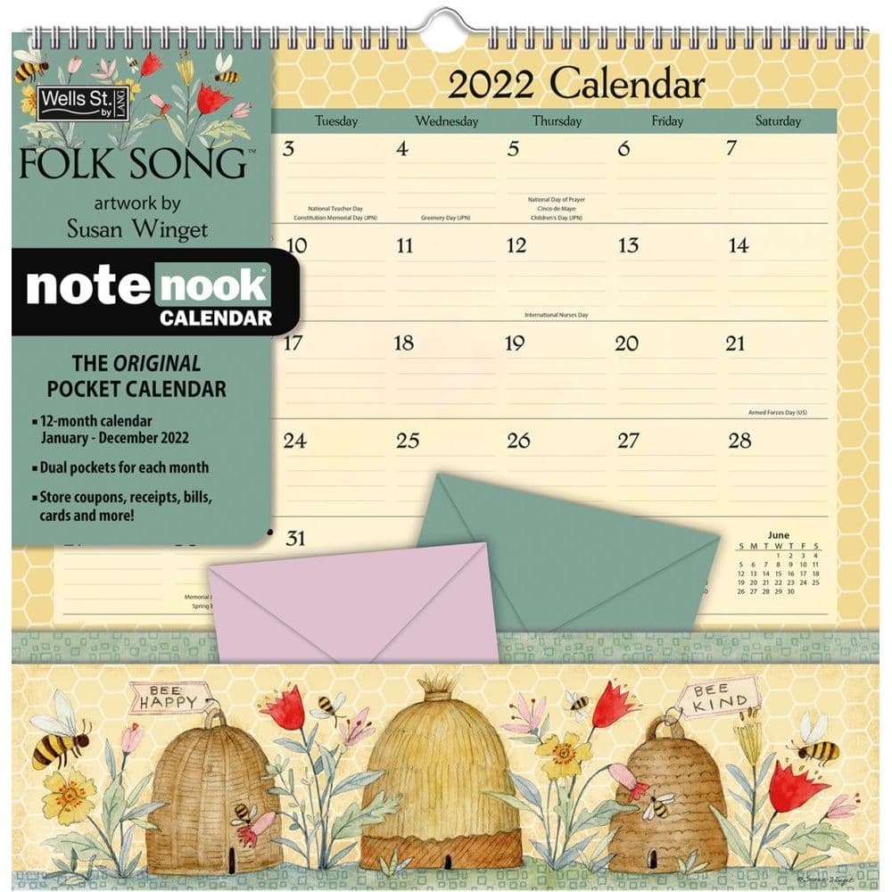 Folk Song 2022 Note Nook - Calendars.com